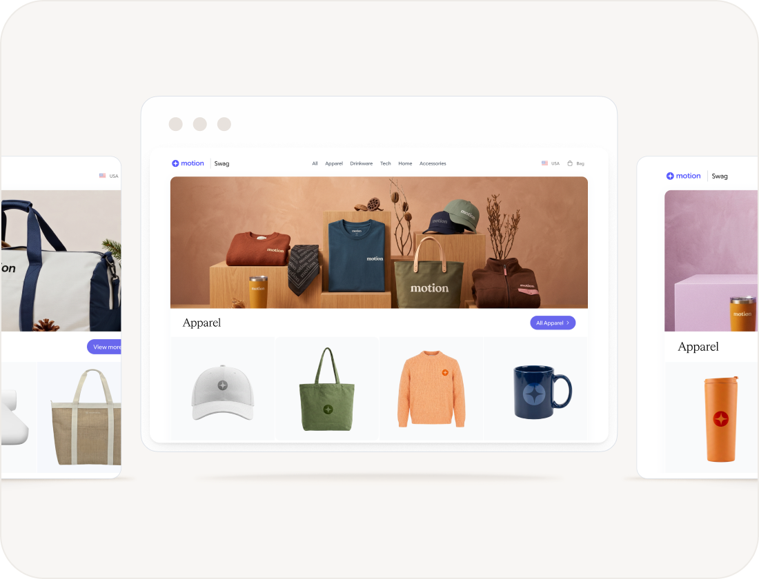 A branded Company Store homepage