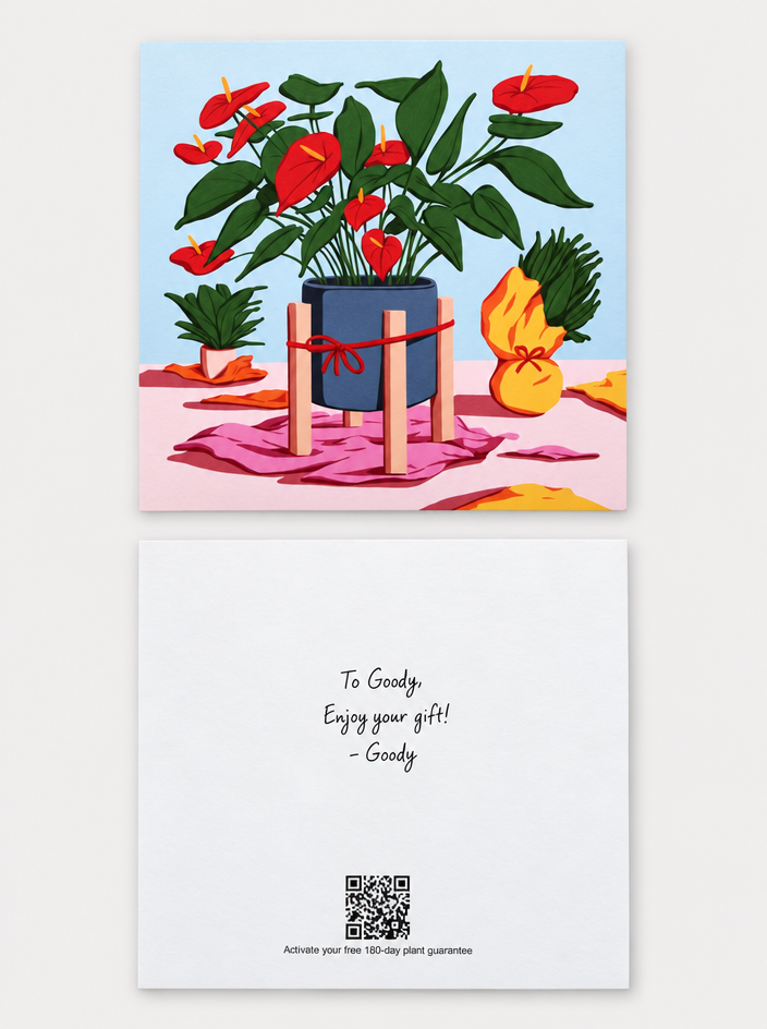 Easyplant printed gift note example