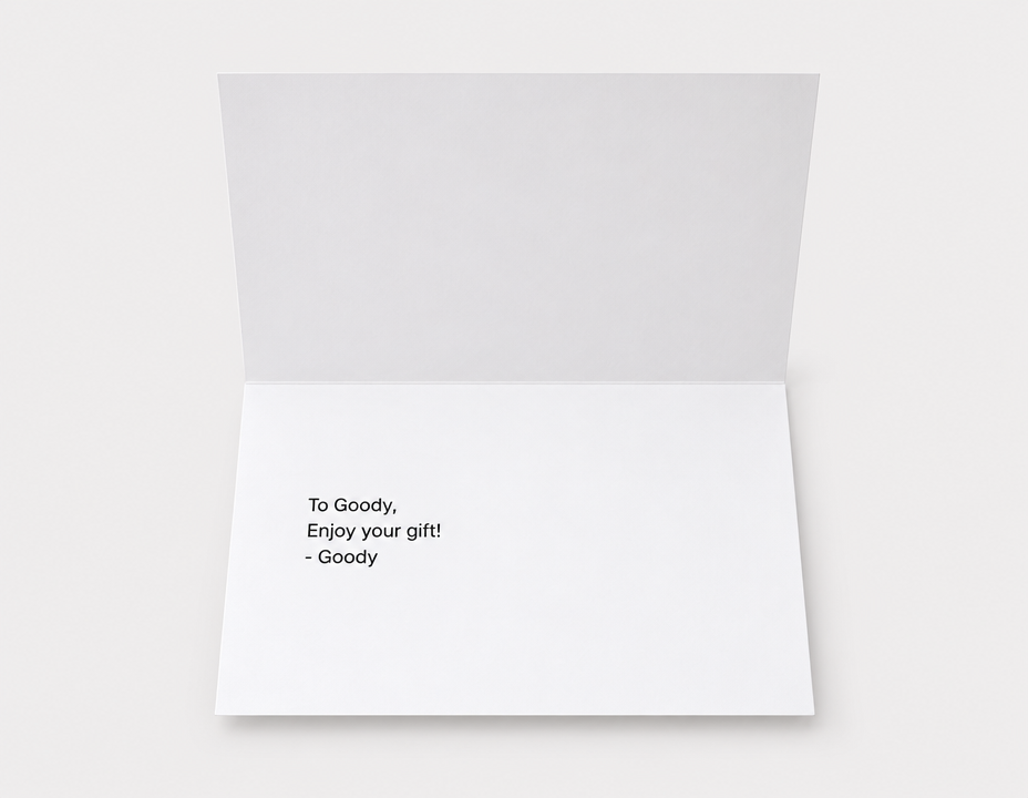 Bake Me A Wish printed gift note example