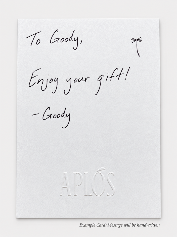 Aplos printed gift note example