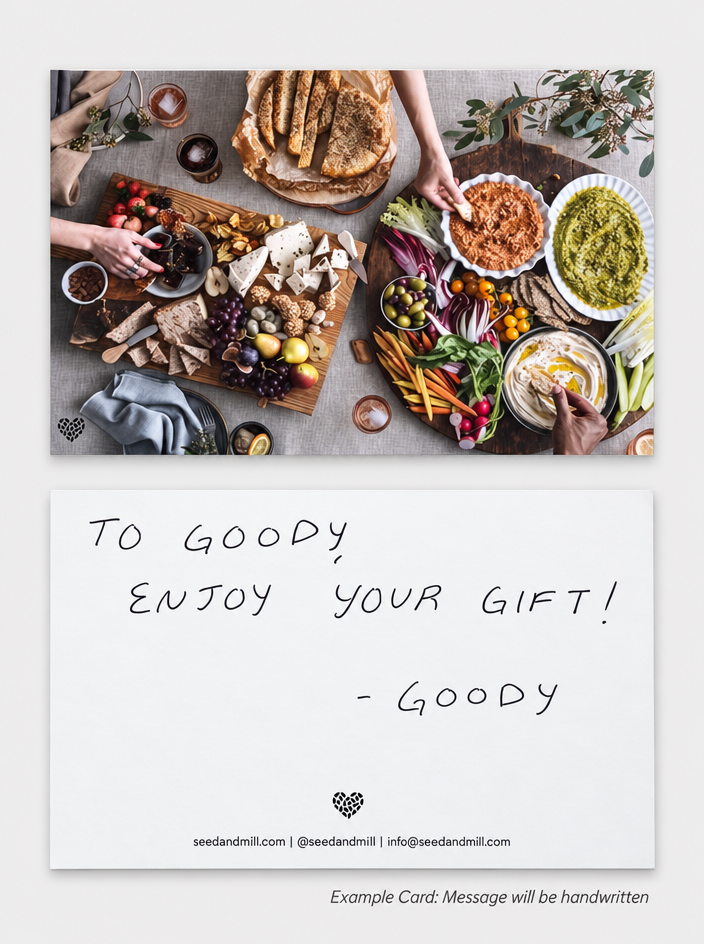 Seed + Mill printed gift note example