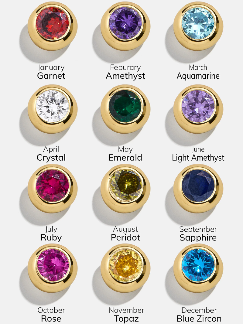 18K Gold Birthstone Pendant Necklace