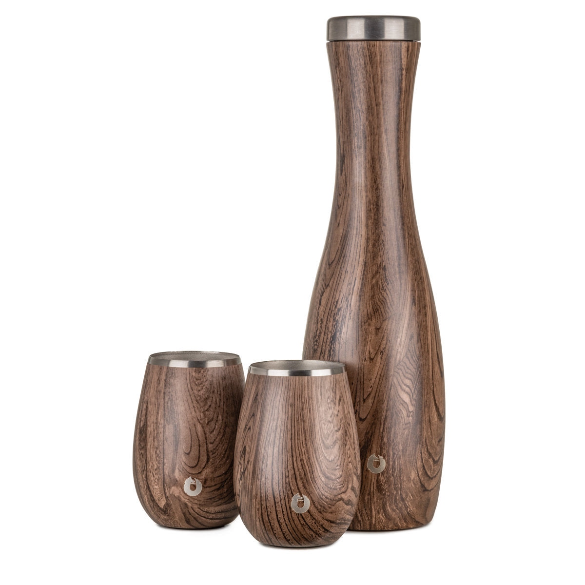 Marble Stainless Steel Insulated Wine Carafe & Glasses Gift Set - Thumbnail 5