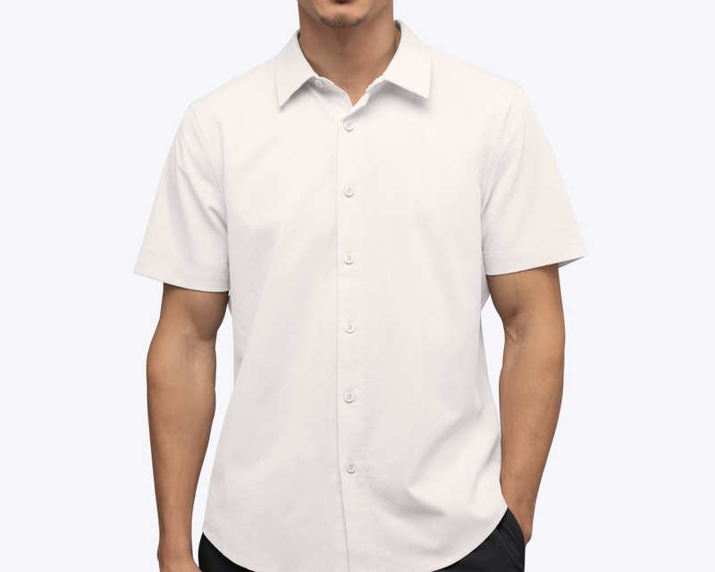 Men's Crossover Button Up, Bone