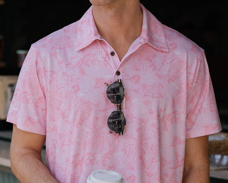 The 19th Hole Pink Golf Shirt