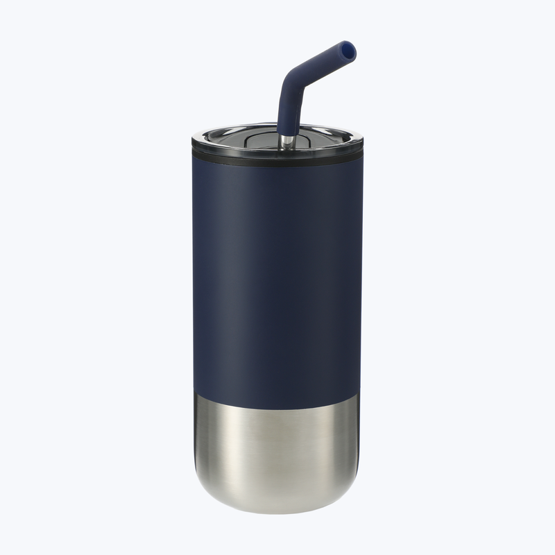 Branded Lagom Insulated 16oz Stainless Steel Tumbler with Straw