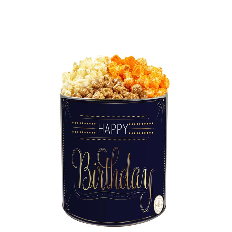 Hampton Popcorn happy birthday gift tin - sentimental birthday gift for grandma - $50