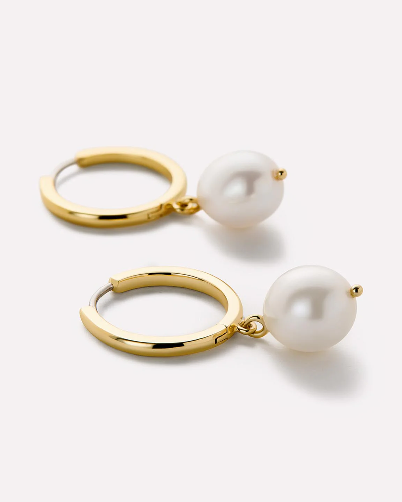 Frida Medium Pearl Hoops