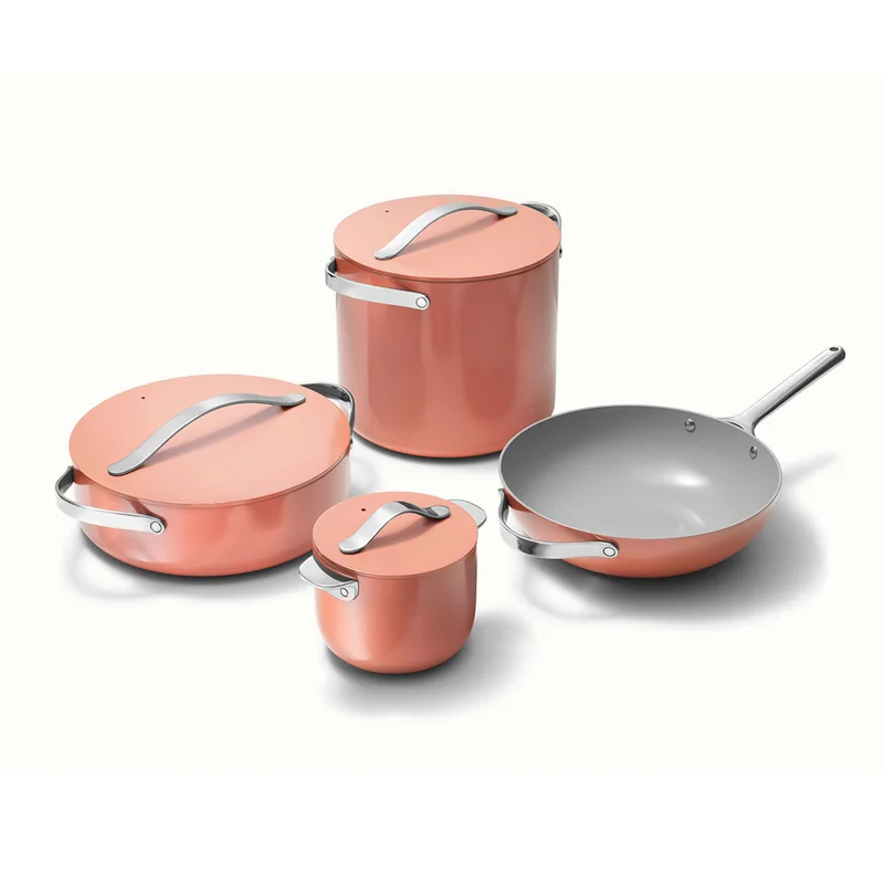 Non-Stick 8 Piece Ceramic Cookware Set with Storage