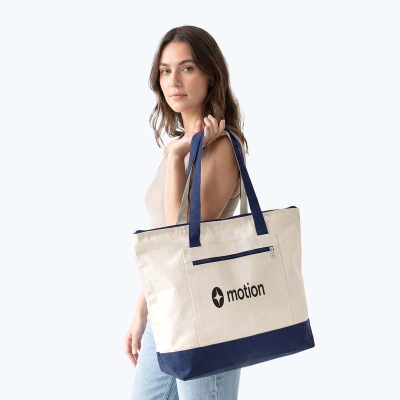 Branded Zippered Canvas Tote