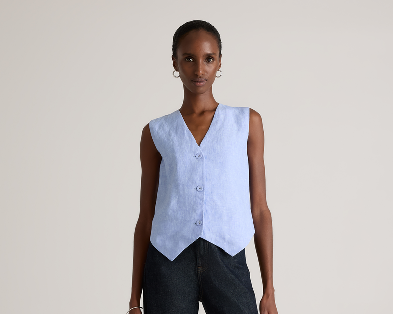 100% European Linen Vest