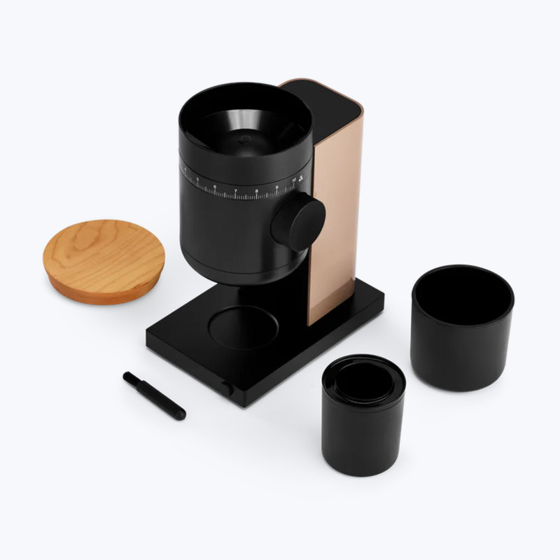 Branded Opus 2 Conical Burr Grinder - Wood Lid