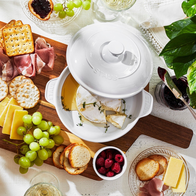 Ceramic 8" Covered Round Brie Baker