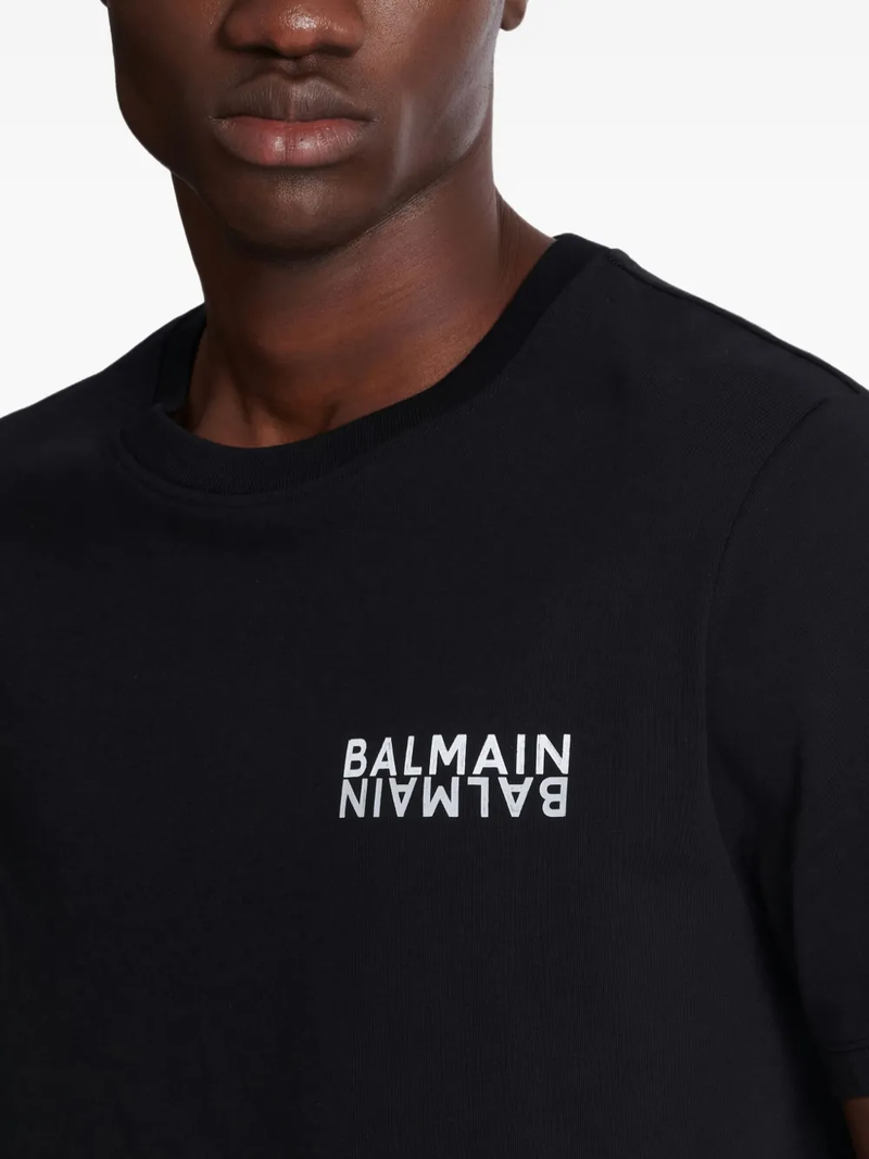 Black Double Logo Cotton T-Shirt