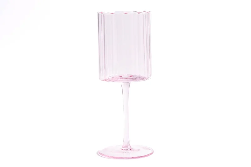 Scalloped Rim Fluted Wine Glass, Set of 4