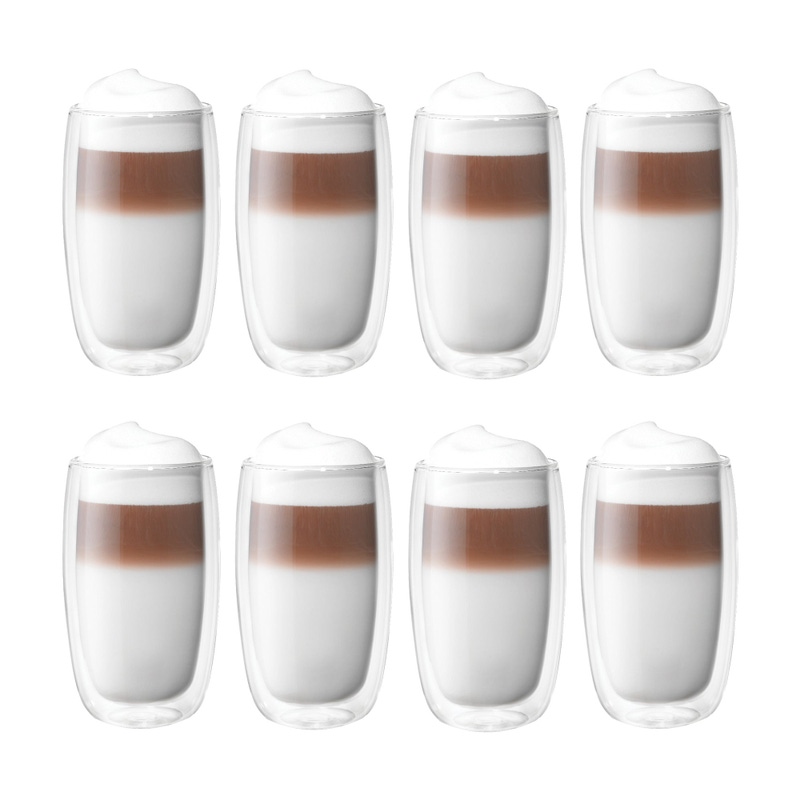 Sorrento 8-Piece Double Wall Latte Glass Set