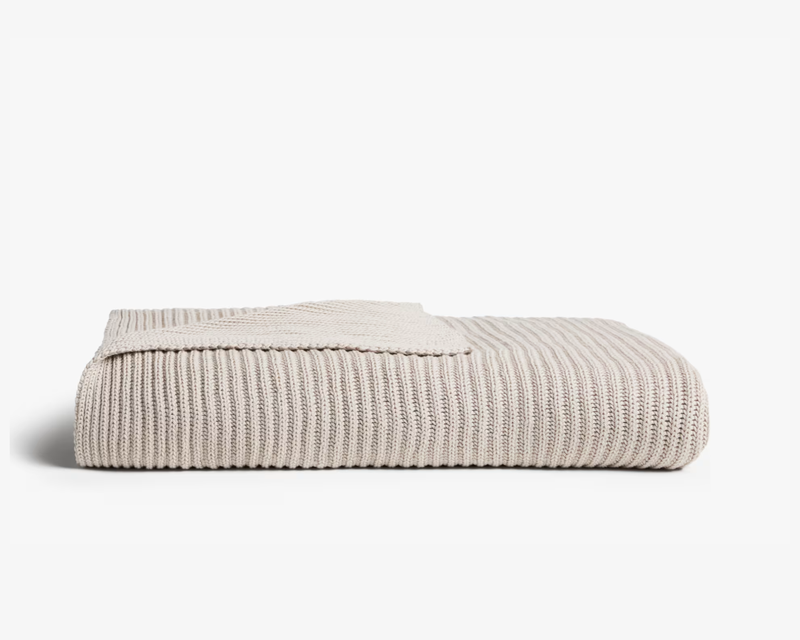 Organic Rib Knit Throw