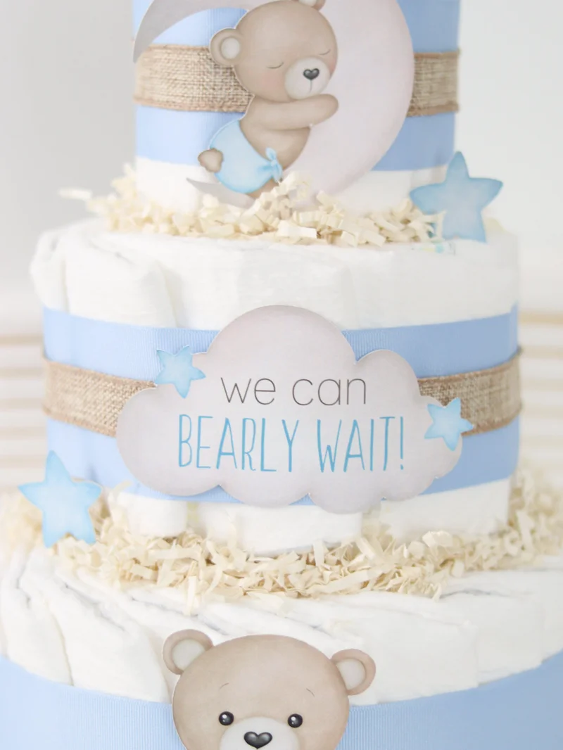 Blue Diaper Cake 