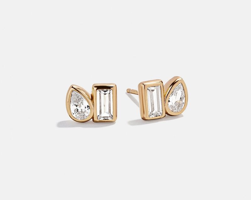 Reina 18K Gold Stud Earrings