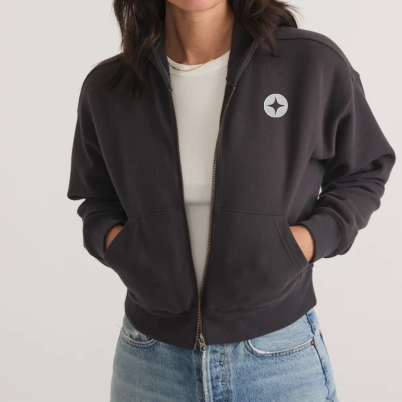 Branded Anytime Cropped Full Zip Sweatshirt
