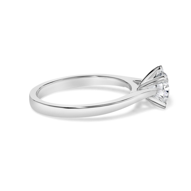 14K White Gold 1.0 Cttw Round Lab Grown Diamond Eagle 4-Prong Set Solitaire Engagement Ring