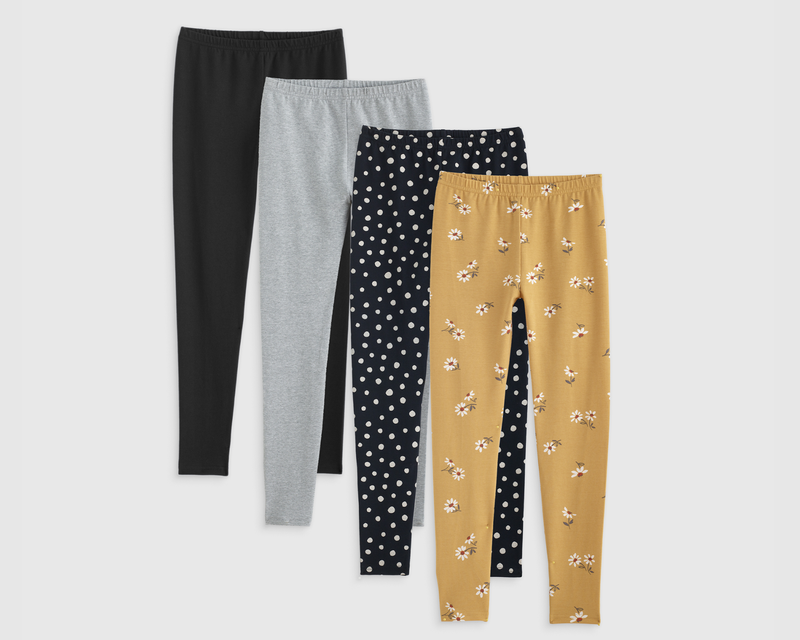Kids Organic Cotton Leggings 4-Pack