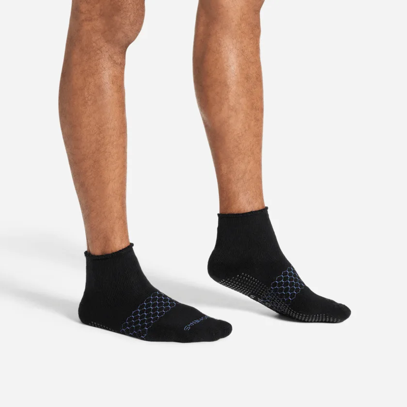 Men's Merino Wool Blend Roll-Top Gripper House Socks