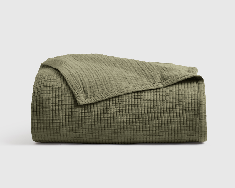 Organic Ribbed Cotton Coverlet, Queen