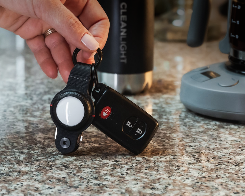 KeySmart AirTag Keyring, Vegan Leather
