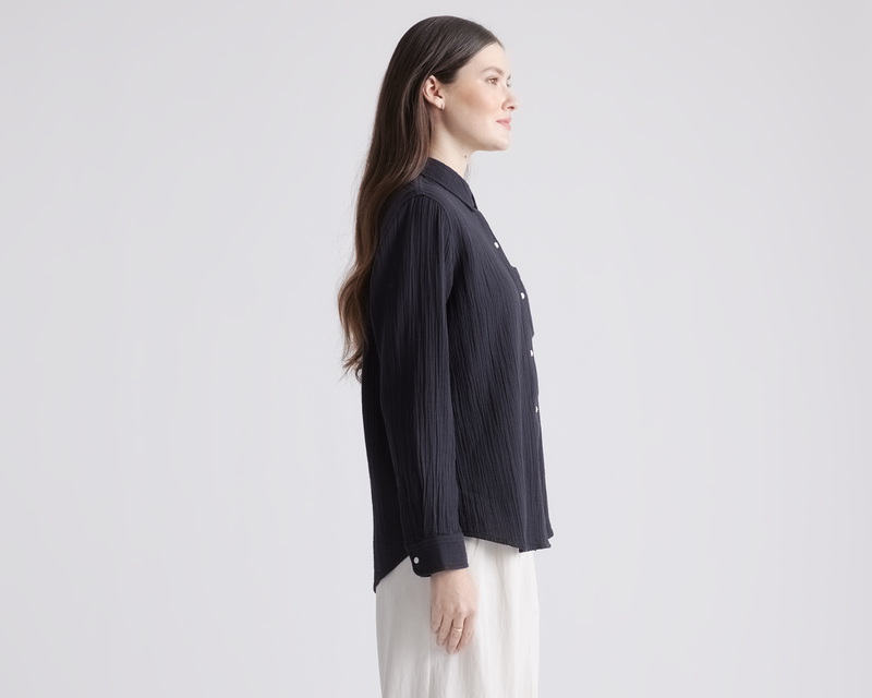 100% Organic Cotton Gauze Long Sleeve Shirt
