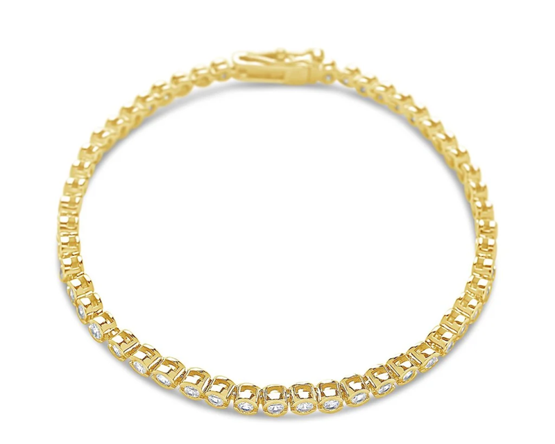 Helene Bezel CZ Tennis Bracelet