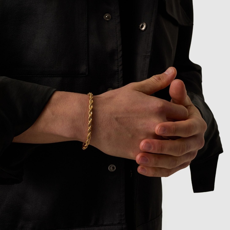 Gold Rope Bracelet 5mm