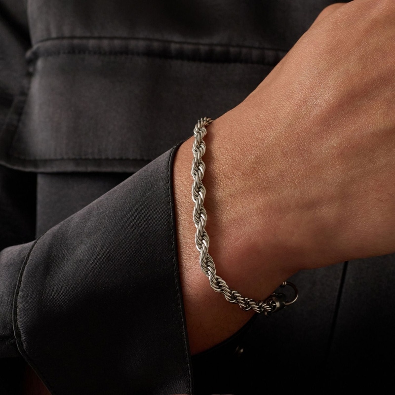 Silver Rope Bracelet 5mm