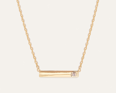 White Sapphire Bar Necklace