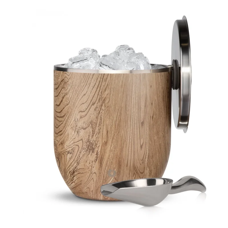Premium Stainless Steel Ice Bucket with Lid and Scoop