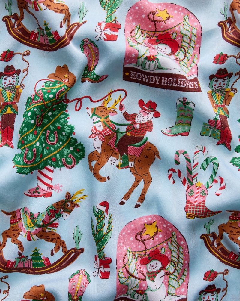 Cowboy Christmas Eco Satin Wildest Dreams Set, Icicle
