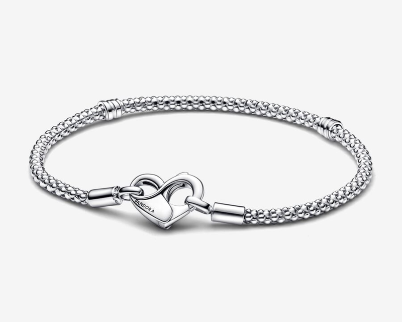 Sterling Silver Studded Chain Bracelet, 7.5 Inch