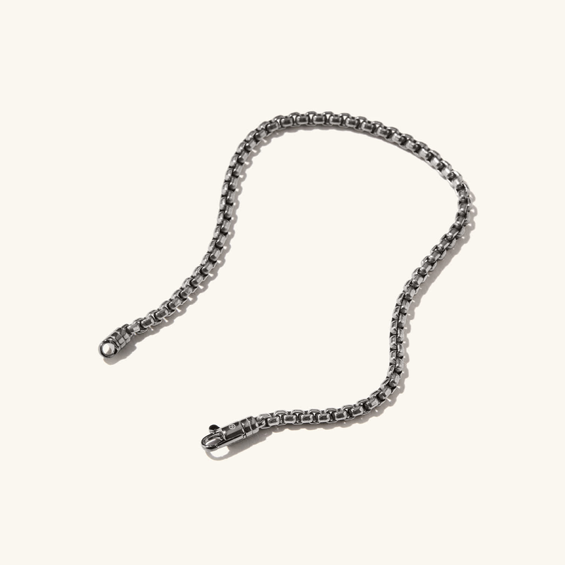 Men's Titanium Round Box Chain Bracelet
