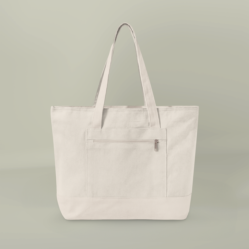 Zippered Canvas Tote