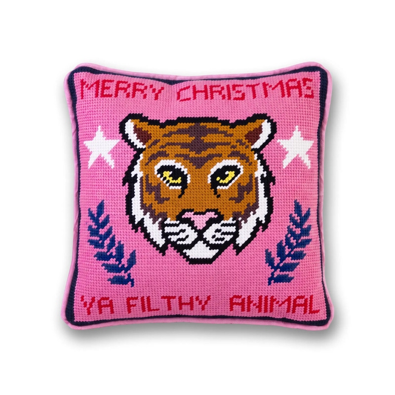 Holiday Needlepoint Pillow