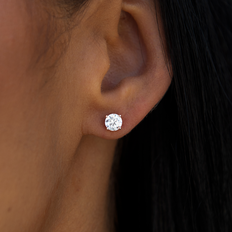 Women's 5mm Round Cut CZ Stud Earrings