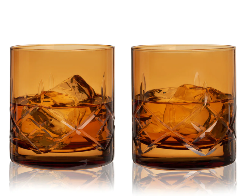 Admiral Colorful Crystal Rocks Glasses, Set of 2