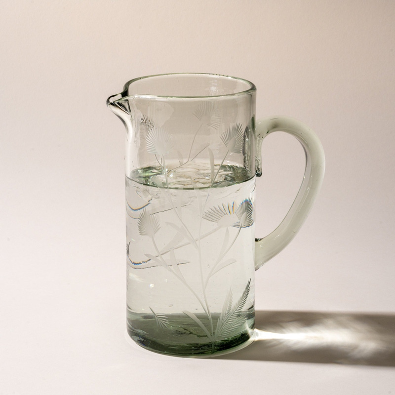 Etched Thistle Pitcher