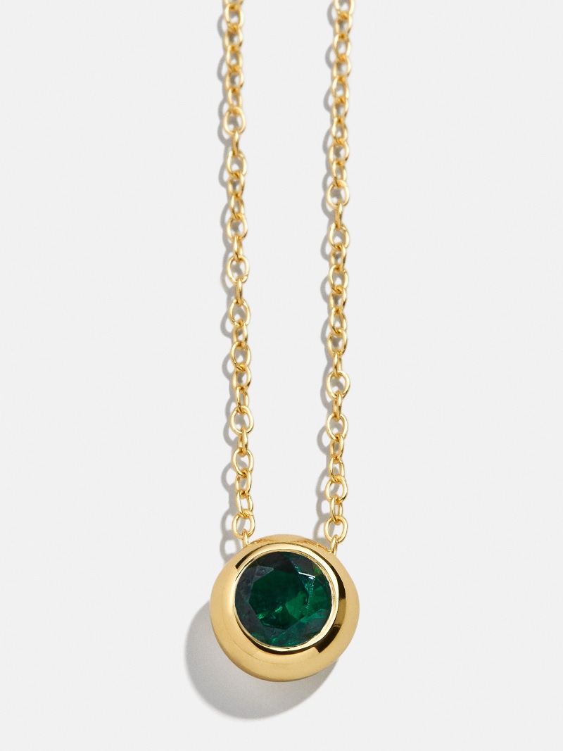 18K Gold Birthstone Pendant Necklace