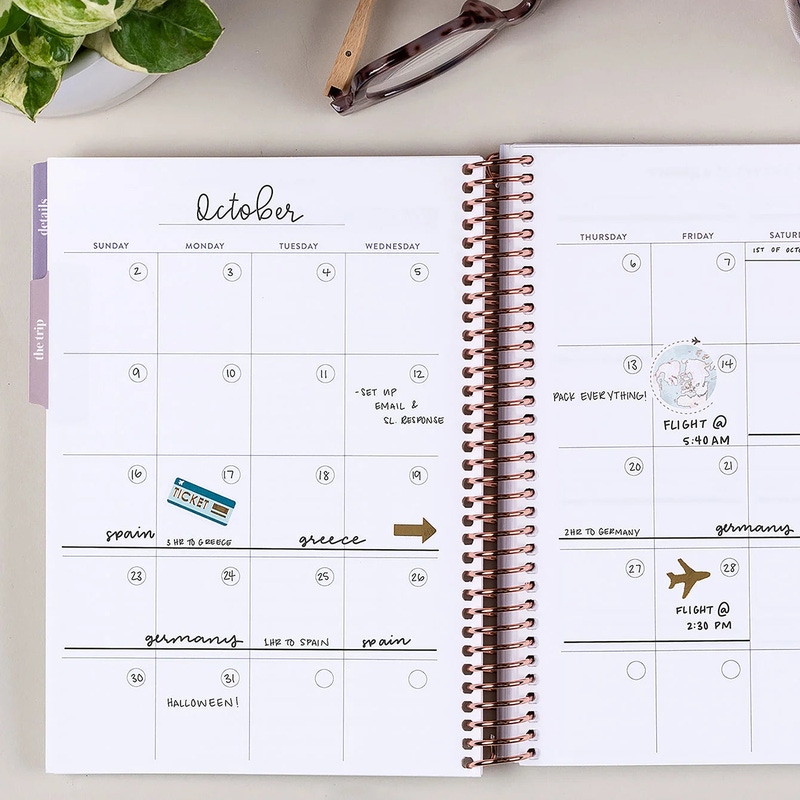 A5 Travel Journal Vacation Planner