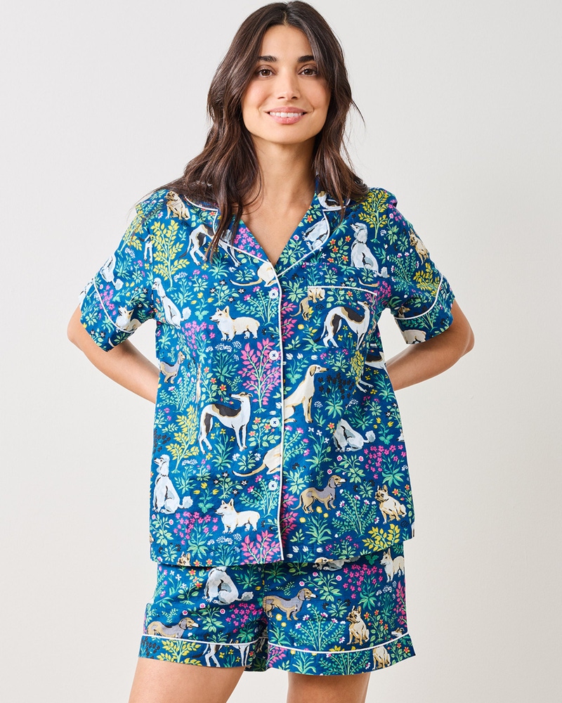 Short PJ Set in Must Love Dogs, Indigo