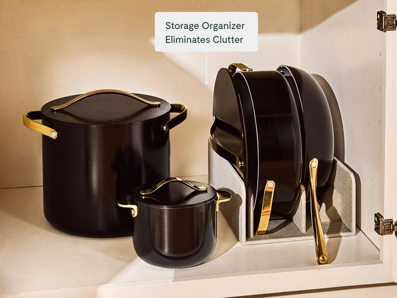 Non-Stick 8 Piece Ceramic Cookware Set with Storage