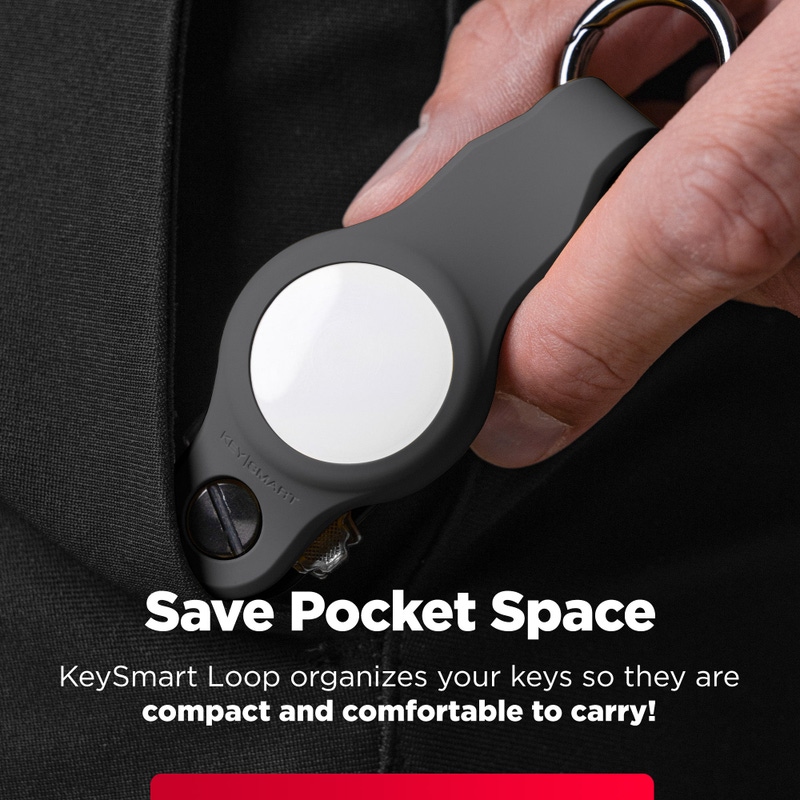KeySmart AirTag Keyring, Premium Rubber