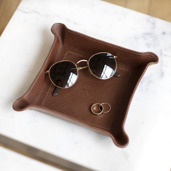 Northwind monogrammed leather valet tray - personalized gift - $62