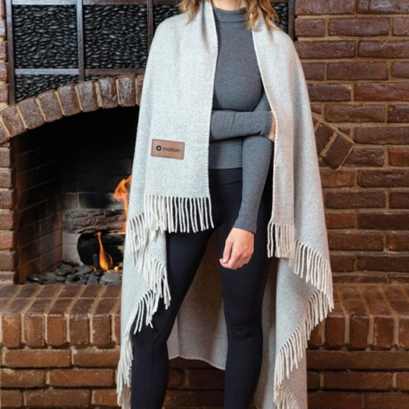 Branded Oversized Herringbone Wool Blanket